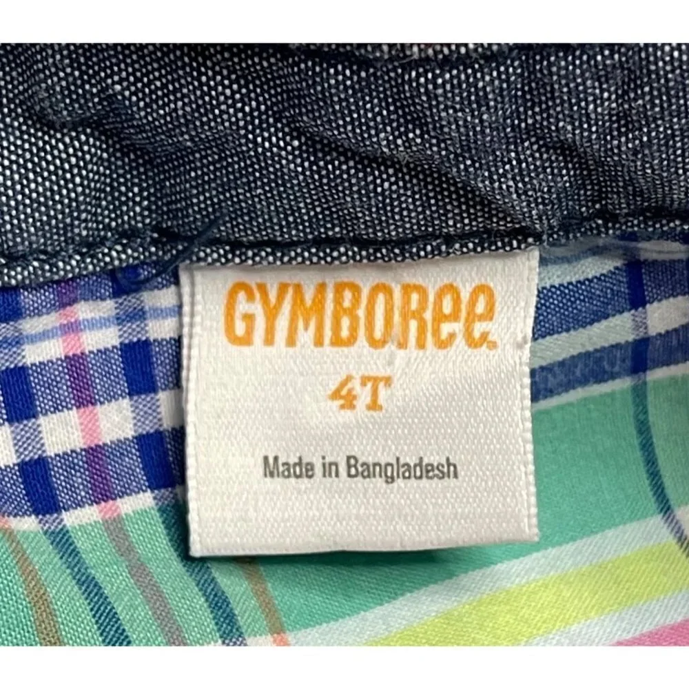 2 Boy's Button Front Shirts Long Sleeve Gymboree/ Cat & Jack Size 4T